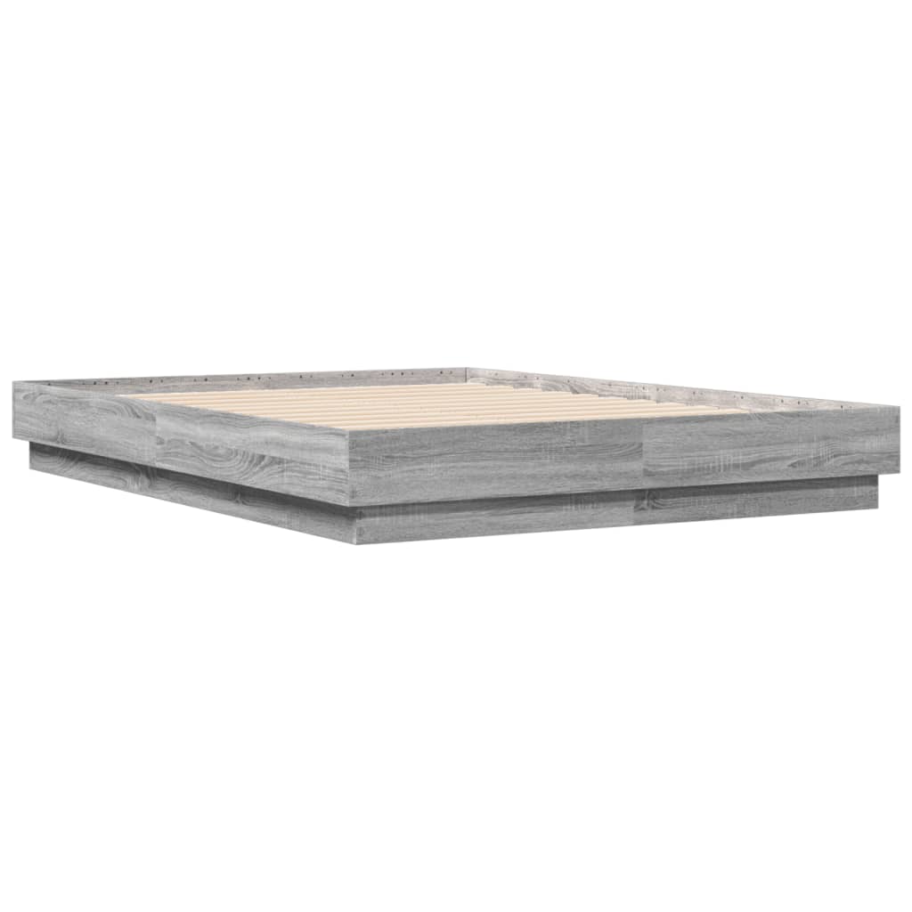 Bed Frame without Mattress Grey Sonoma 135x190 cm Double