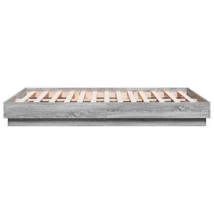 Bed Frame without Mattress Grey Sonoma 135x190 cm Double
