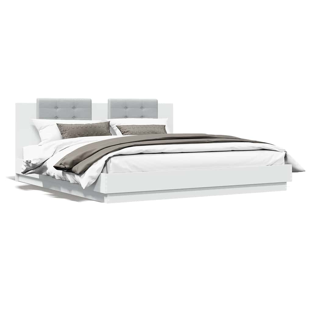 Bed Frame without Mattress White 200x200cm