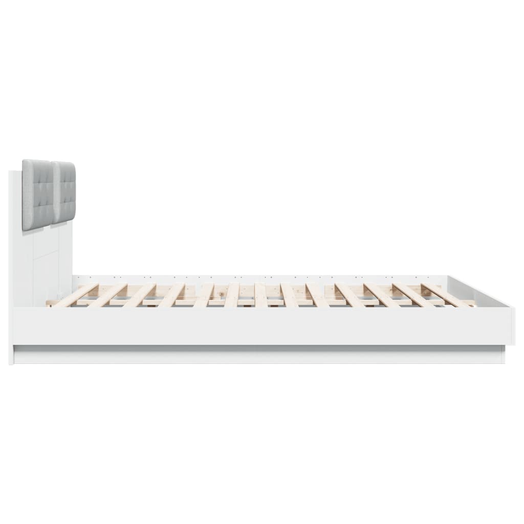 Bed Frame without Mattress White 180x200 cm Super King