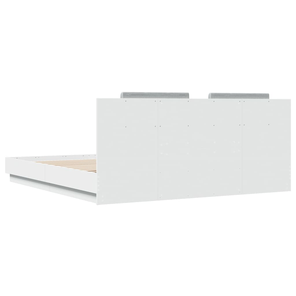 Bed Frame without Mattress White 180x200 cm Super King