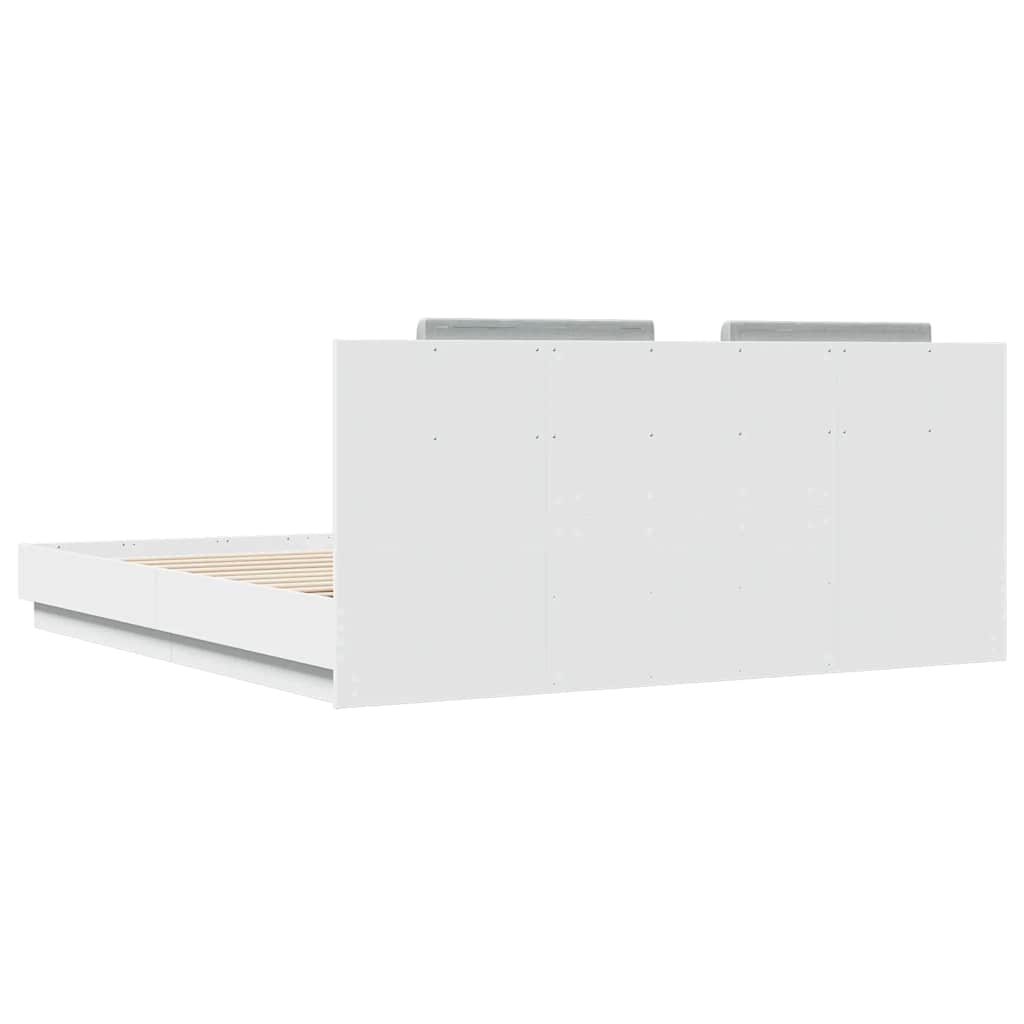 Bed Frame without Mattress White 160x200 cm