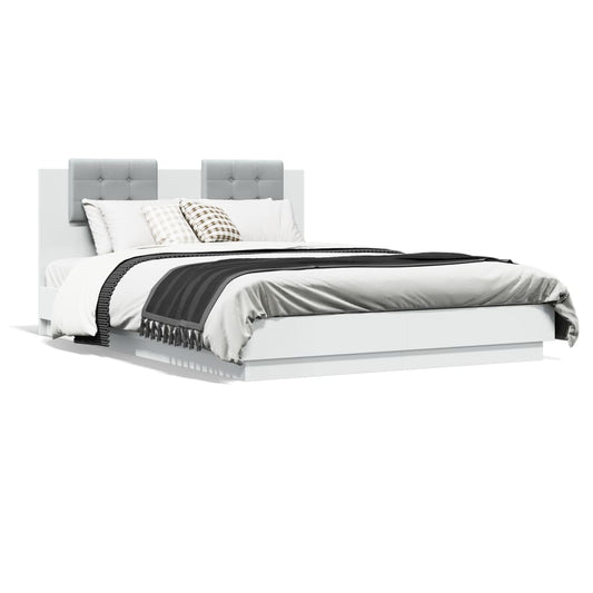 Bed Frame without Mattress White 140x200 cm