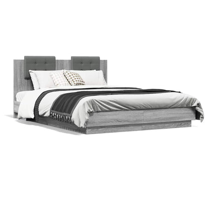 Bed Frame without Mattress Grey Sonoma 140x200 cm