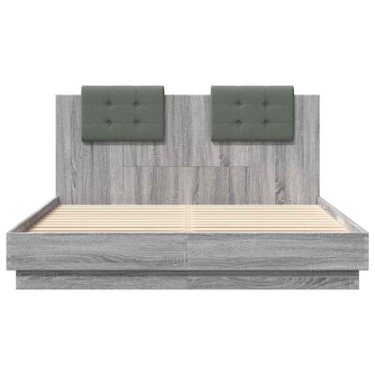 Bed Frame without Mattress Grey Sonoma 140x200 cm