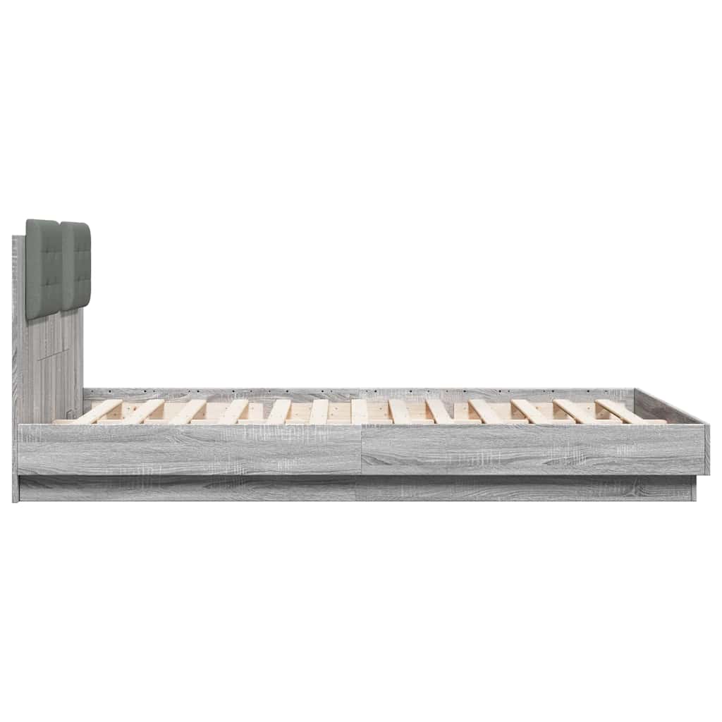 Bed Frame without Mattress Grey Sonoma 140x200 cm