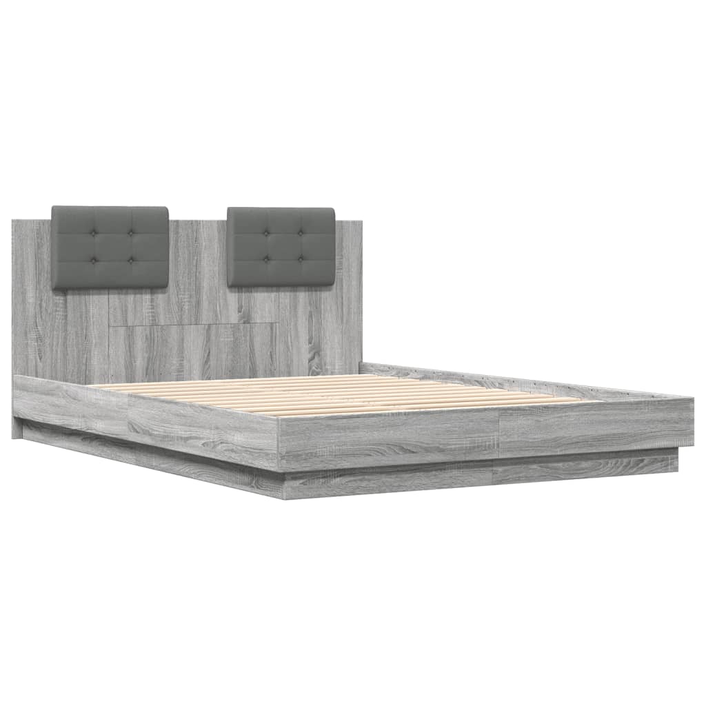 Bed Frame without Mattress Grey Sonoma 120x200 cm