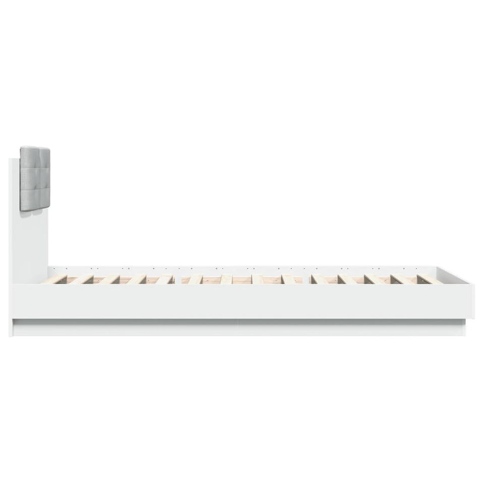 Bed Frame with Headboard White 100x200 cm Engineered Wood