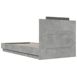 Bed Frame with Headboard Concrete Grey 100x200 cm Engineered Wood