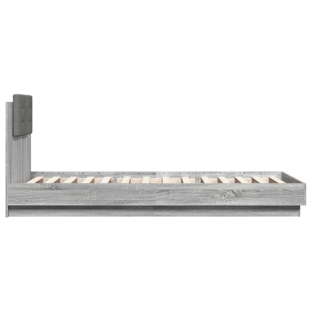 Bed Frame without Mattress Grey Sonoma 100x200 cm