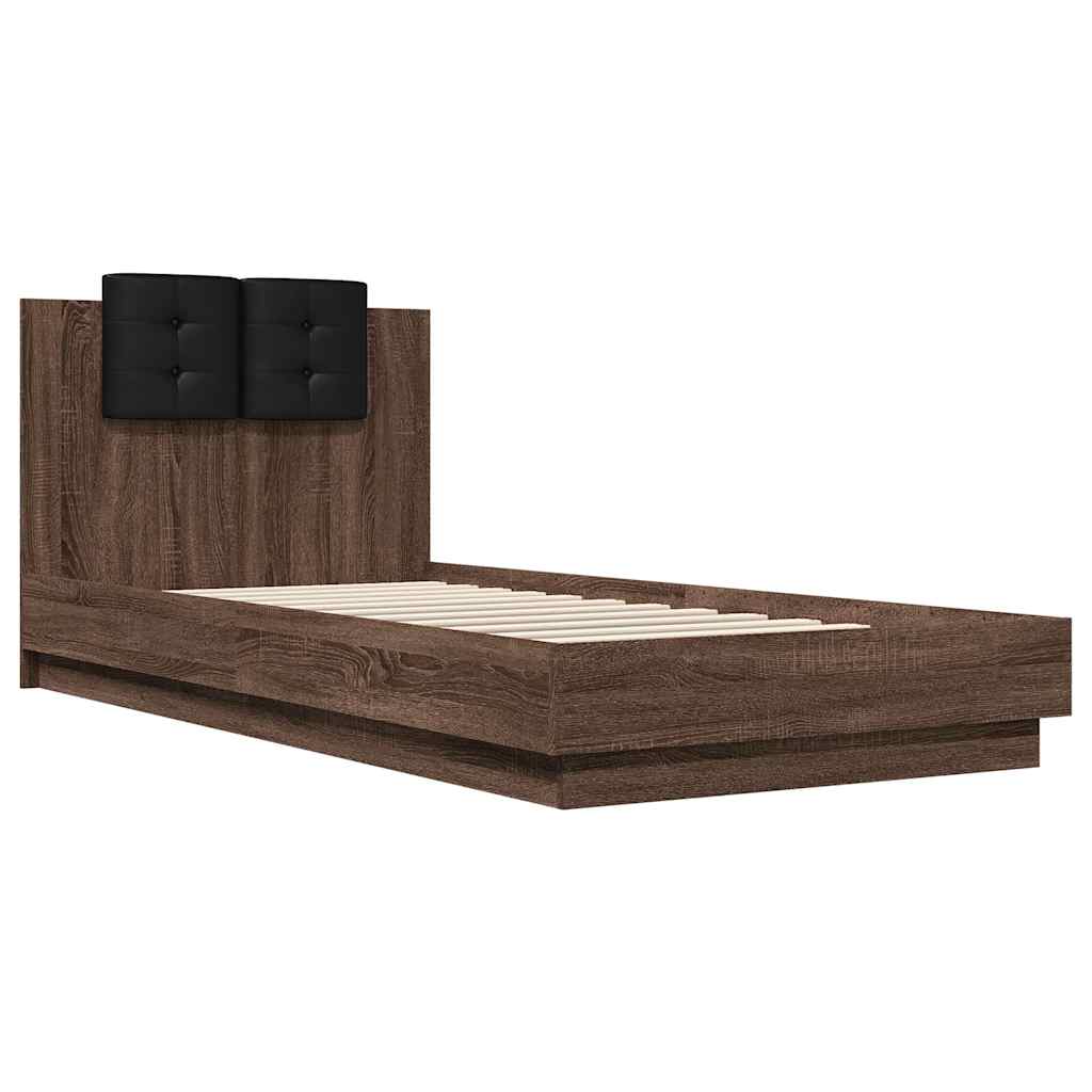 Bed Frame without Mattress Brown Oak 100x200 cm