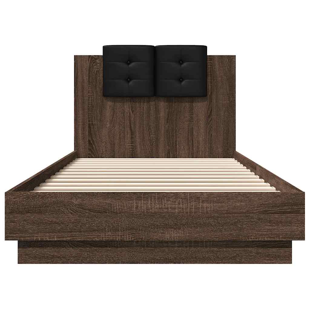 Bed Frame without Mattress Brown Oak 100x200 cm