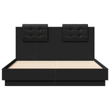 Bed Frame with Headboard Black 120x190 cm Small Double Engineered Wood