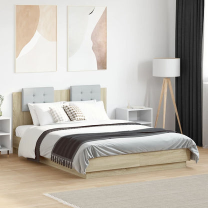 Bed Frame without Mattress Sonoma Oak 120x190 cm Small Double