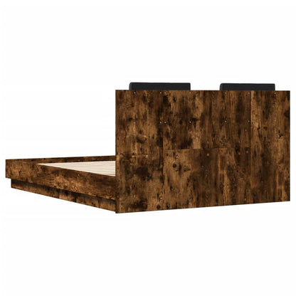 Bed Frame without Mattress Smoked Oak 120x190 cm Small Double