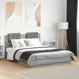 Bed Frame with Headboard Grey Sonoma 120x190 cm Small Double Engineered Wood