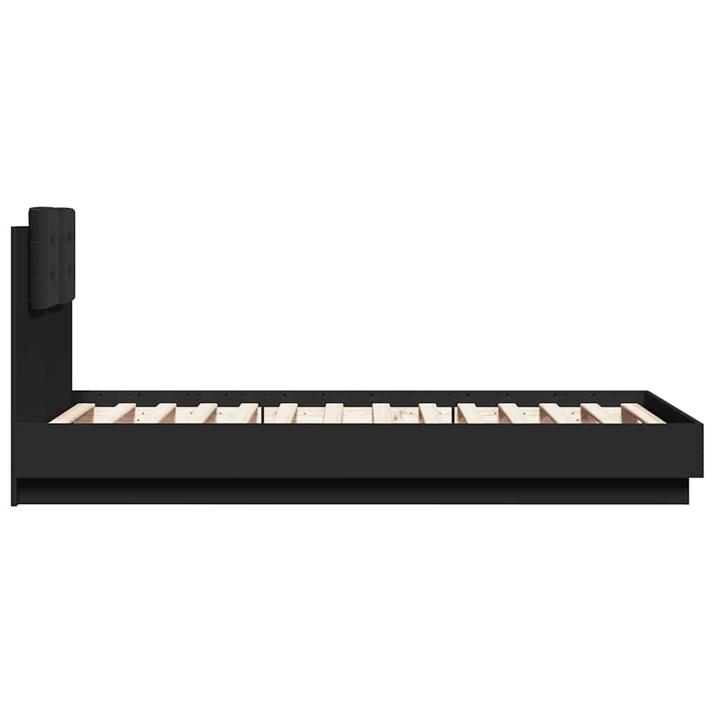 Bed Frame without Mattress Black 75x190 cm Small Single