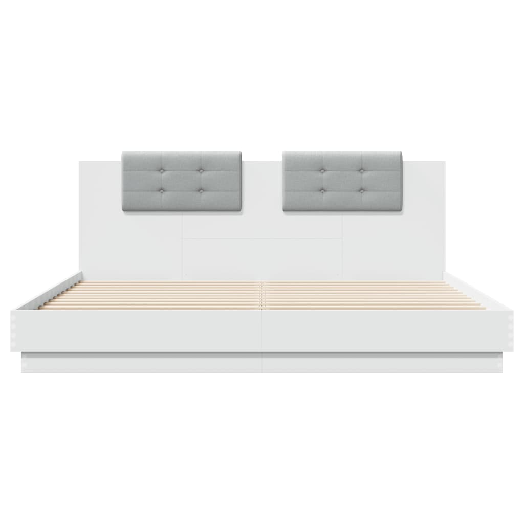 Bed Frame | White | Engineered wood | Double | USB-C | Bed Frame