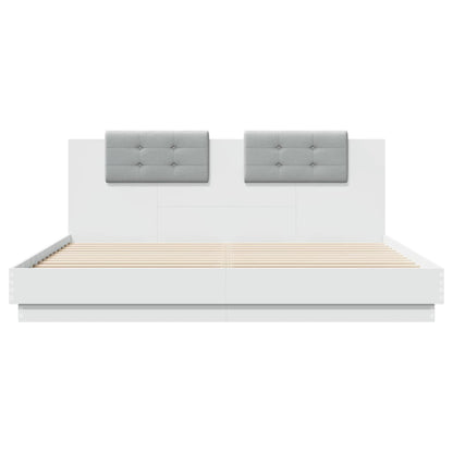 Bed Frame | White | Engineered wood | Double | USB-C | Bed Frame