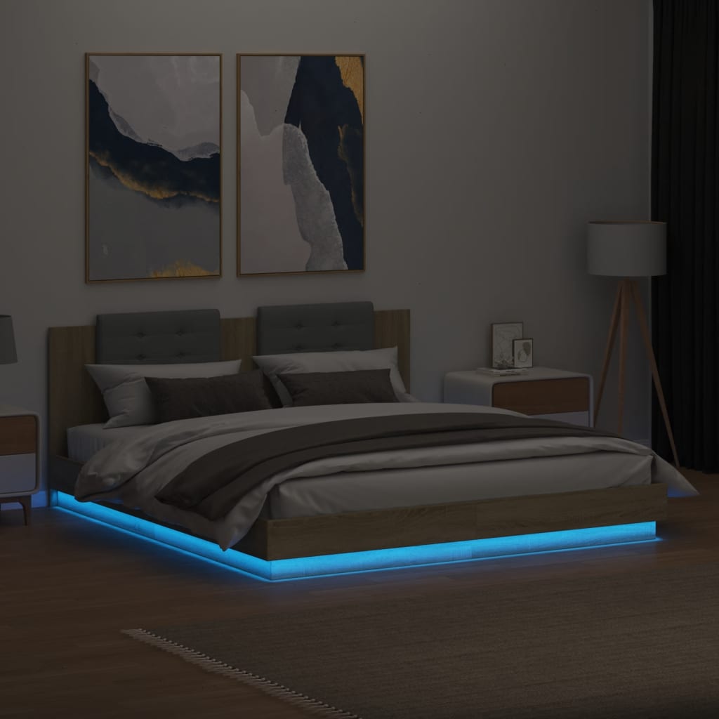 Bed Frame | Sonoma oak | Engineered wood, Plywood | Super King