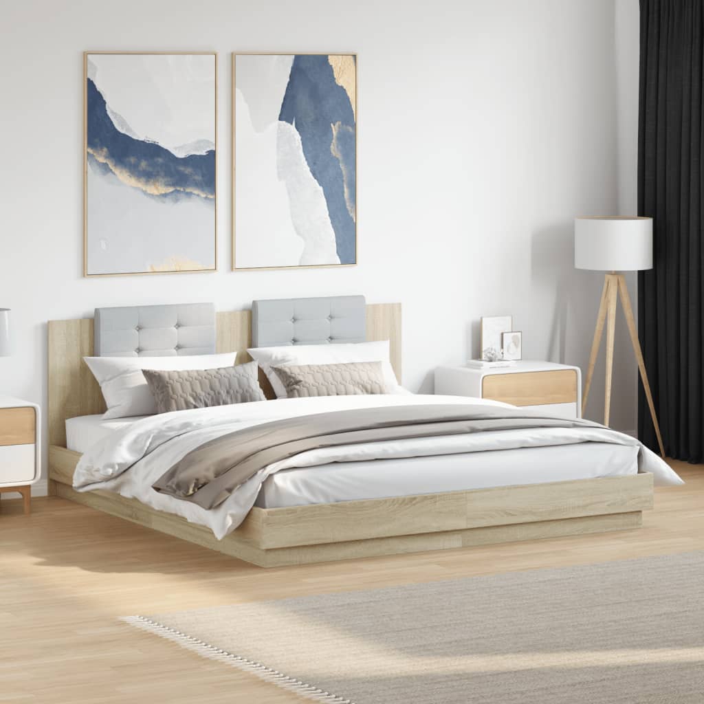 Bed Frame | Sonoma oak | Engineered wood, Plywood | Super King