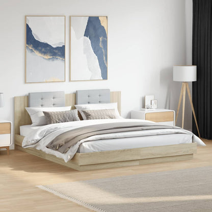 Bed Frame | Sonoma oak | Engineered wood, Plywood | Super King