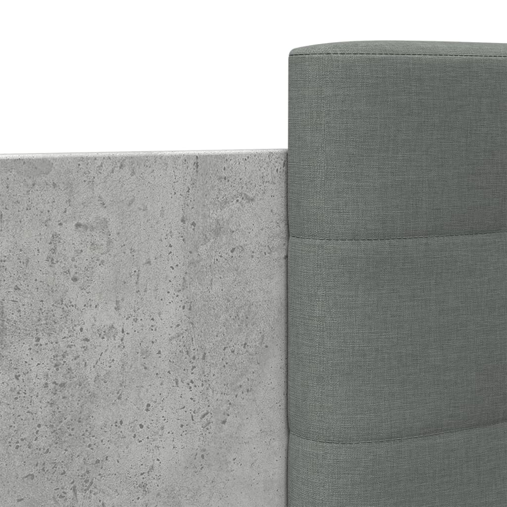 Bed Frame with LED without Mattress Concrete Grey 160x200 cm