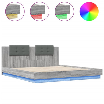 Bed Frame | Grey Sonoma | Engineered wood | 160x200 cm mattress size