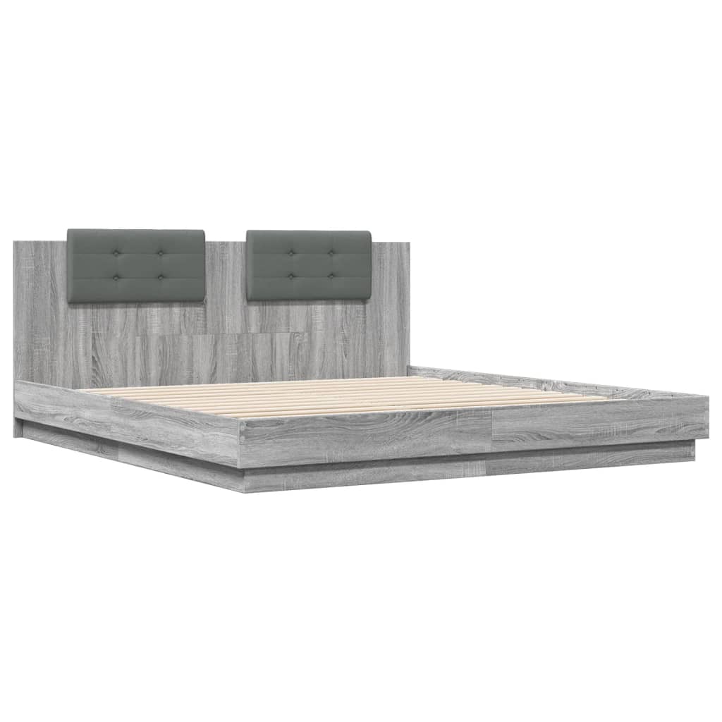 Bed Frame | Grey Sonoma | Engineered wood | 160x200 cm mattress size