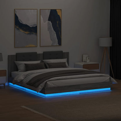 Bed Frame | Grey Sonoma | Engineered wood | 160x200 cm mattress size
