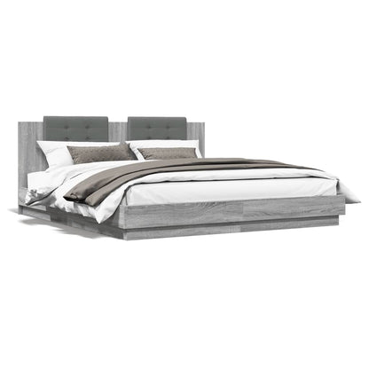 Bed Frame | Grey Sonoma | Engineered wood | 160x200 cm mattress size