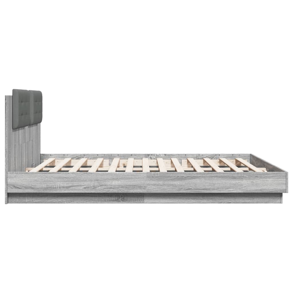 Bed Frame | Grey Sonoma | Engineered wood | 160x200 cm mattress size