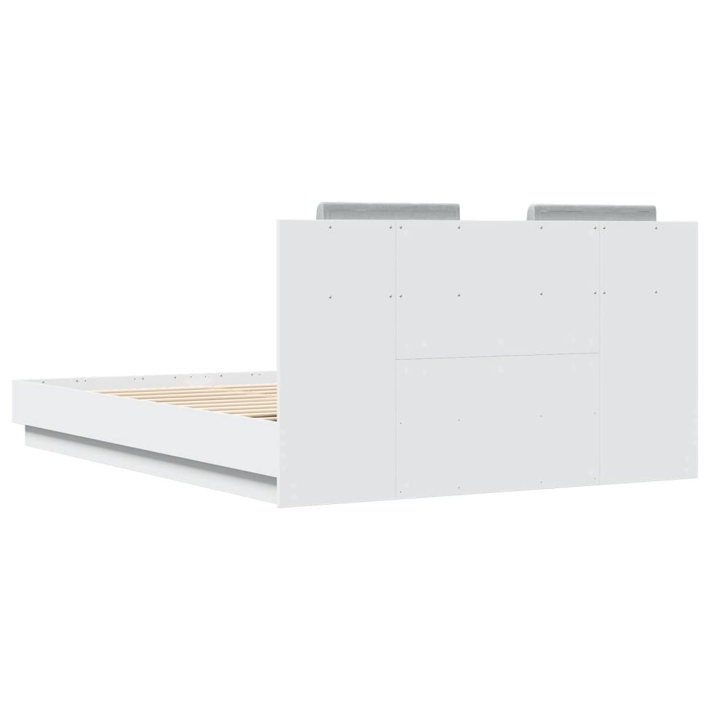Bed Frame | White | Engineered wood, Plywood | King Size | LED Bed Frame