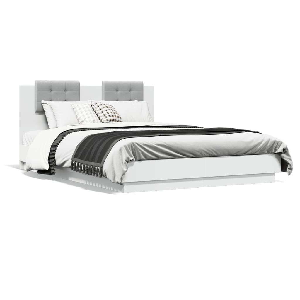 Bed Frame | White | Engineered Wood, Plywood | Double | Bed Frame
