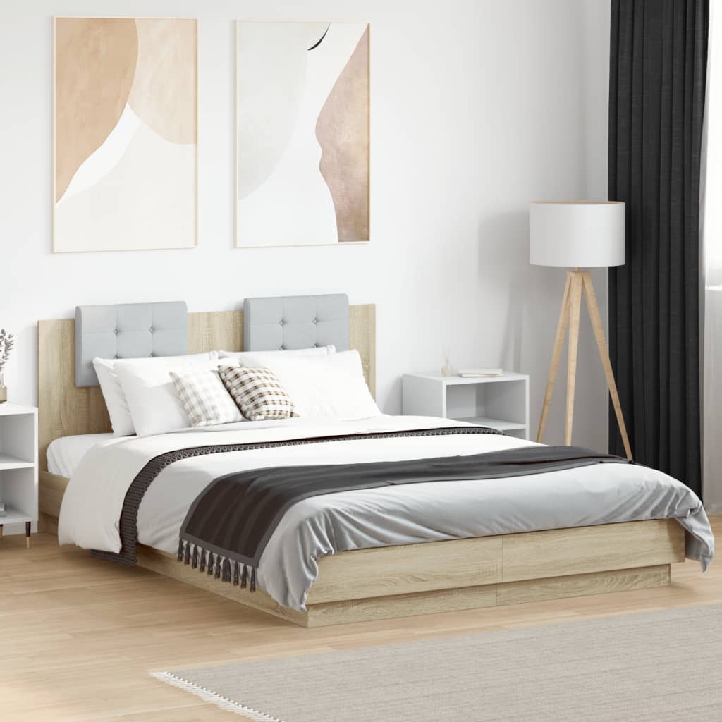 Bed Frame | Sonoma Oak | Engineered wood, Plywood | Double | Bed Frame