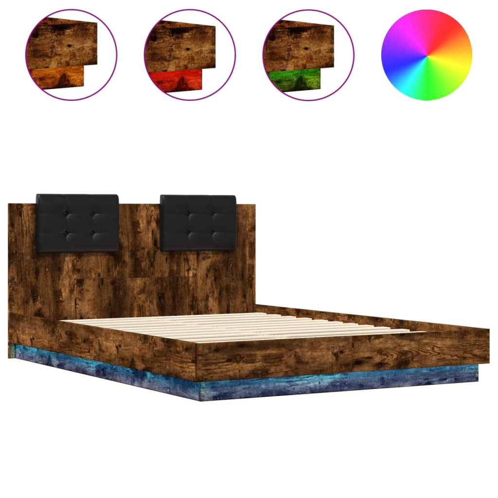 Bed Frame | Smoked oak | Engineered wood, Plywood