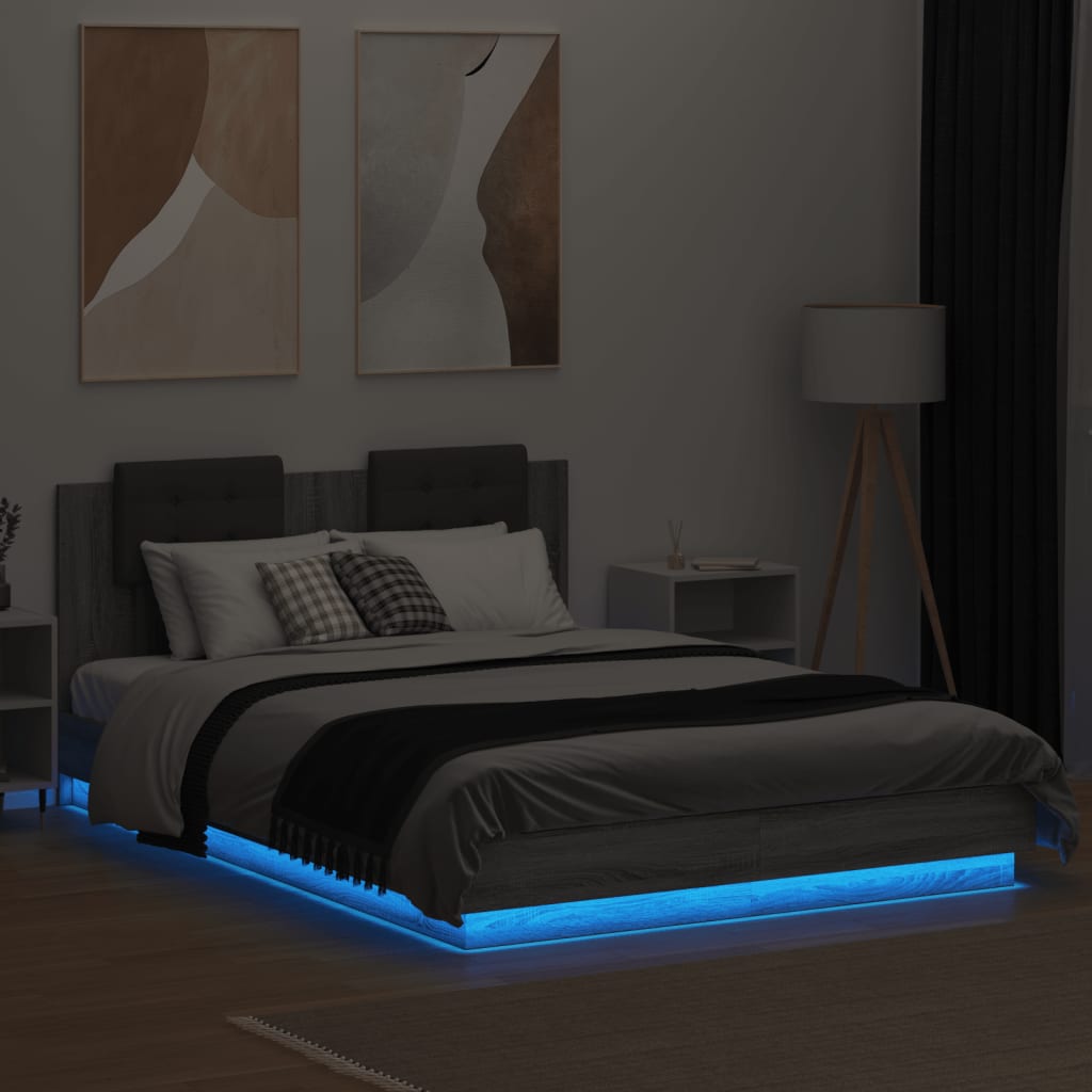 Bed Frame | Grey sonoma | Engineered wood | 120 x 200 cm | Bed Frame
