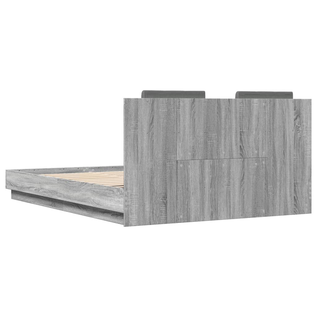 Bed Frame | Grey sonoma | Engineered wood | 120 x 200 cm | Bed Frame