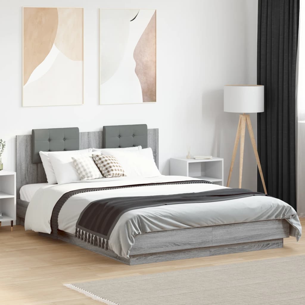Bed Frame | Grey sonoma | Engineered wood | 120 x 200 cm | Bed Frame