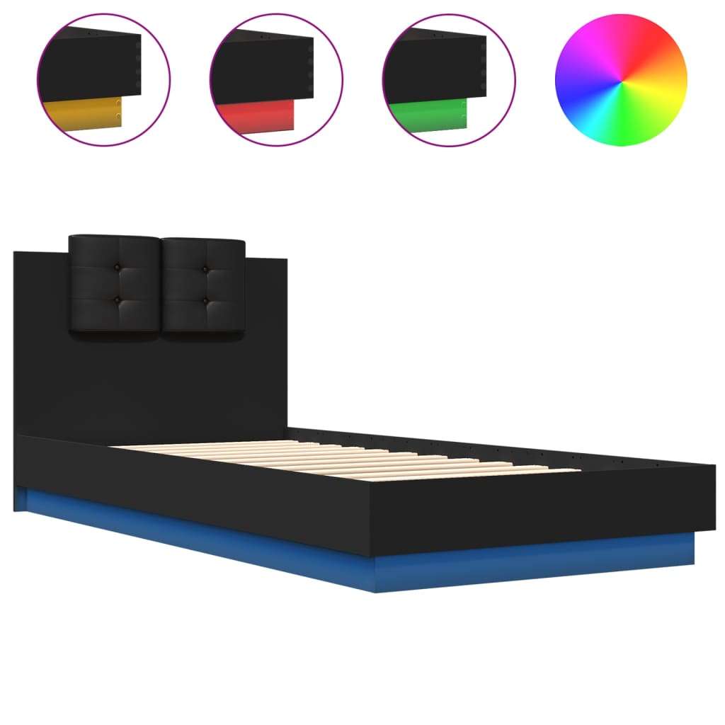 Bed Frame | Black | Engineered wood, Plywood | 100x200 cm | Bed Frame