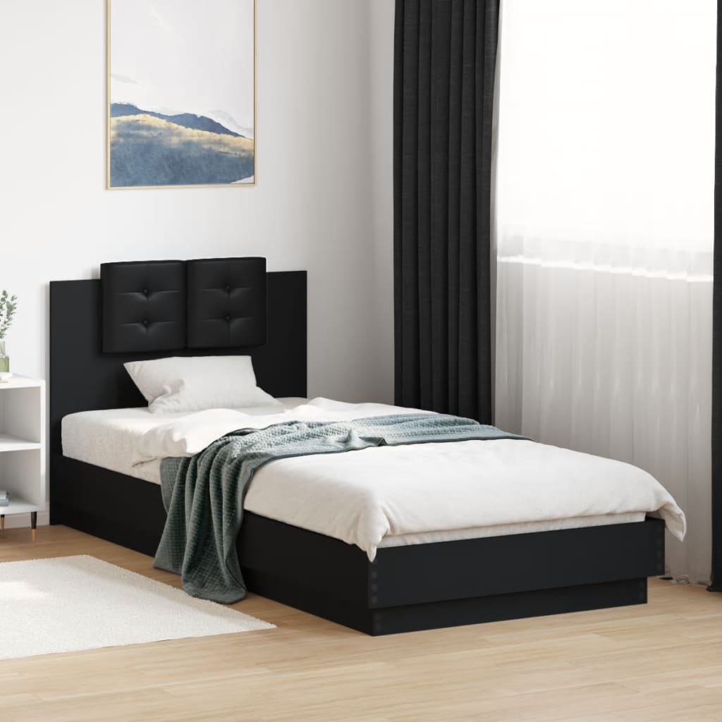 Bed Frame | Black | Engineered wood, Plywood | 100x200 cm | Bed Frame
