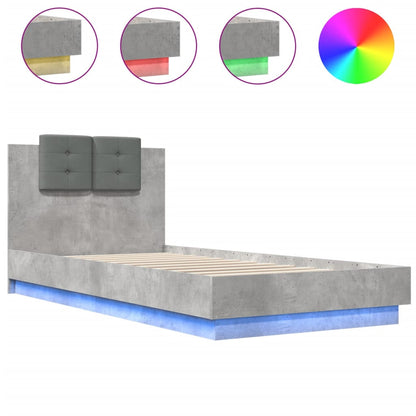 Bed Frame | Concrete grey | Engineered wood and plywood | Single