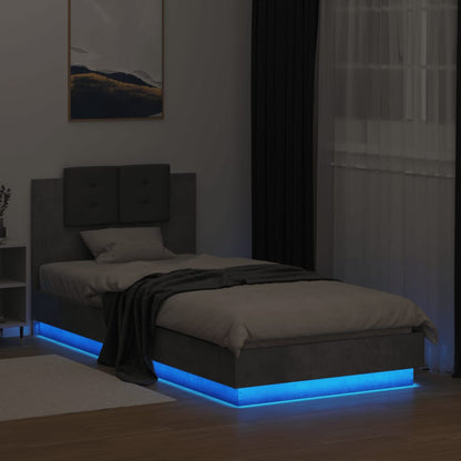 Bed Frame | Concrete grey | Engineered wood and plywood | Single