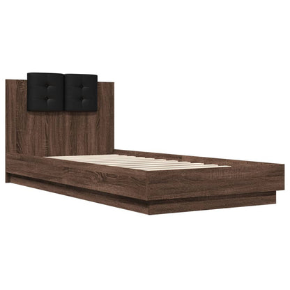 Bed Frame | Brown Oak | Engineered wood, Plywood | 90 x 200 cm