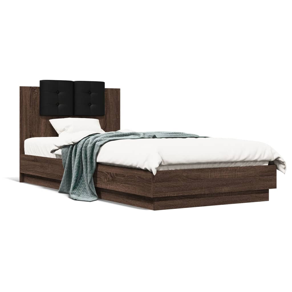 Bed Frame | Brown Oak | Engineered wood, Plywood | 90 x 200 cm