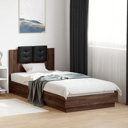 Bed Frame | Brown Oak | Engineered wood, Plywood | 90 x 200 cm