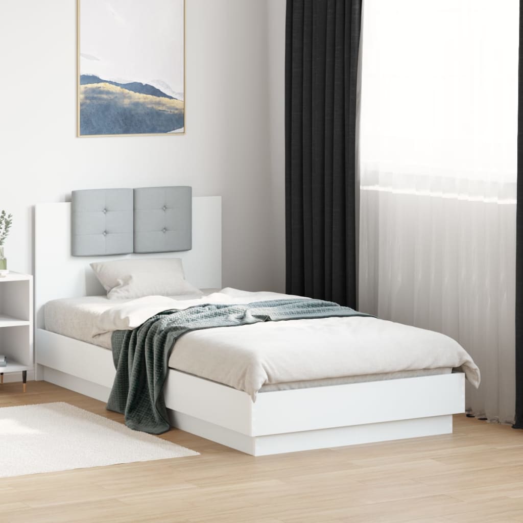 Bed Frame | White | Engineered wood | Single | Bed Frame | Rectangular