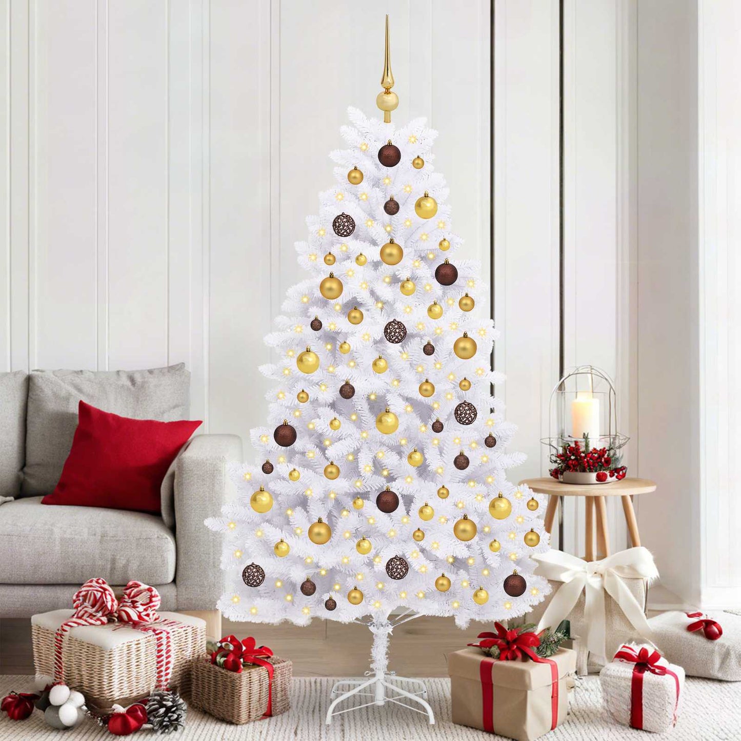 Artificial Christmas Tree White 90 x 90 x 180 cm PVC and Metal