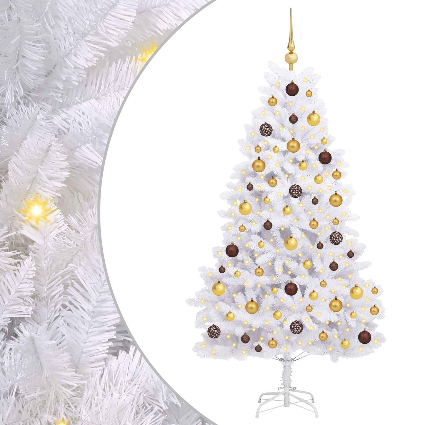 Artificial Christmas Tree White 90 x 90 x 180 cm PVC and Metal