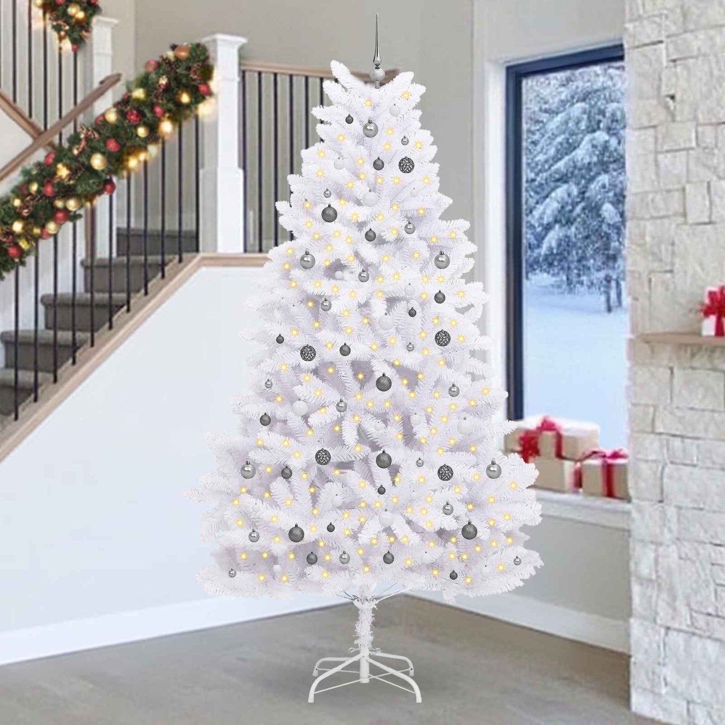 Artificial Christmas Tree White 128 x 128 x 270 cm